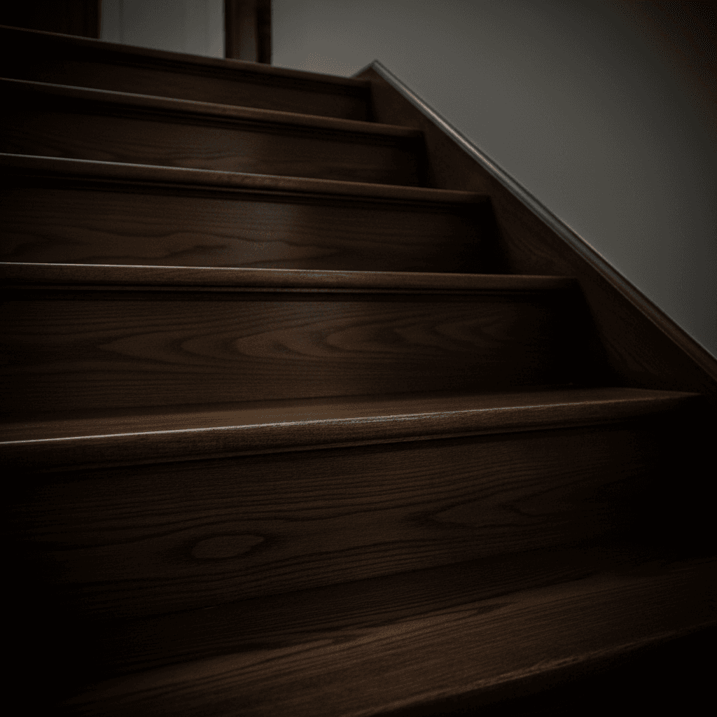 Custom hardwood stair installation with premium finish
