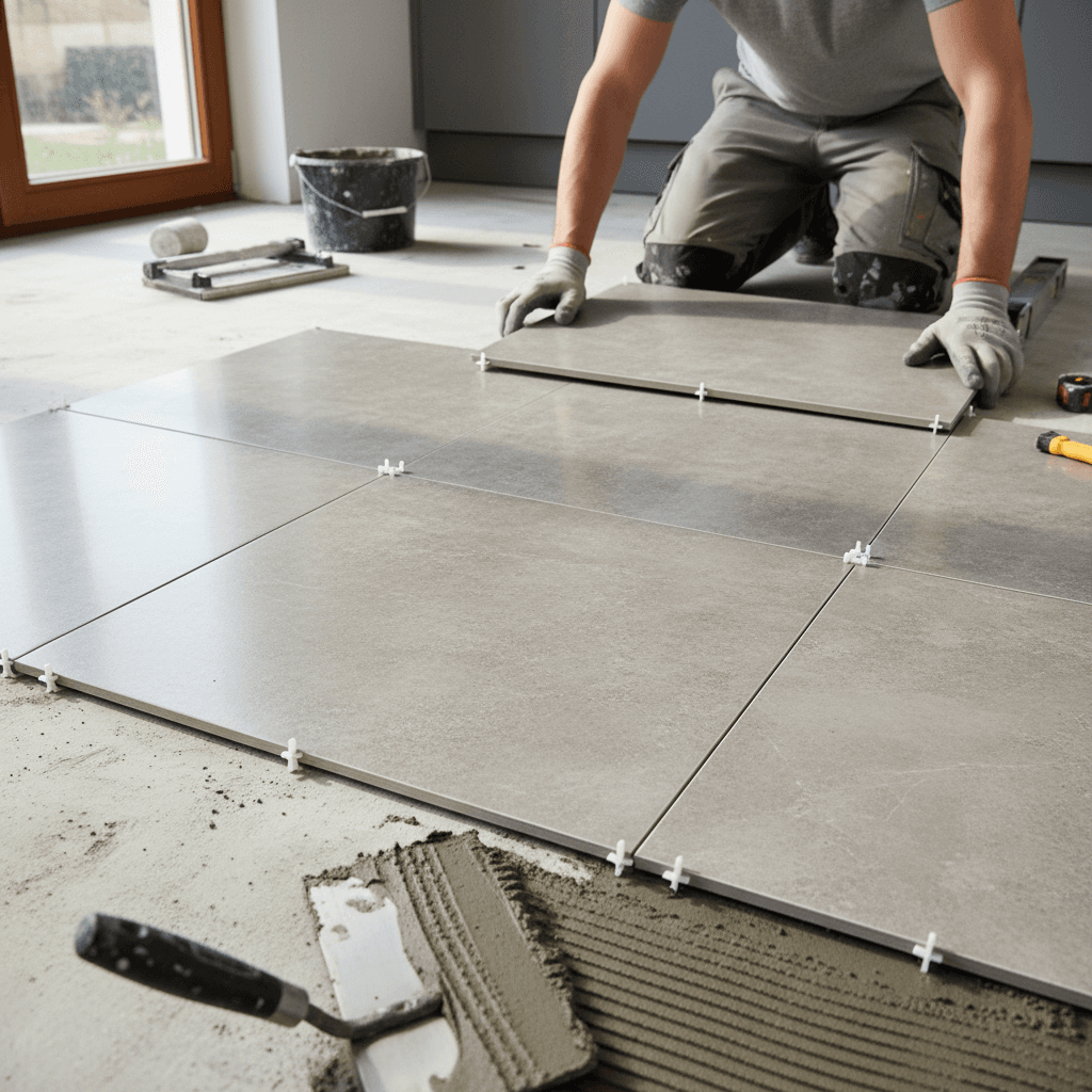 Professional tile installation and grouting