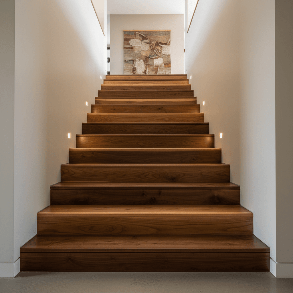 Custom hardwood staircase installation